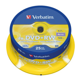 BOBINA 25 DVD+RW VERBATIM...