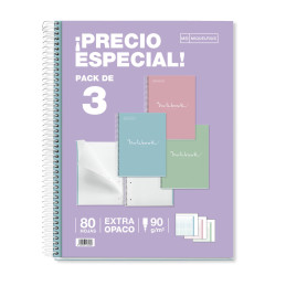 PACK 3 CUADERNOS MIQUEL...